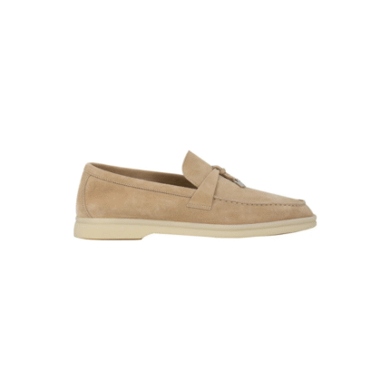 Loro Piana Summer Charms Walk Suede Sand loafers