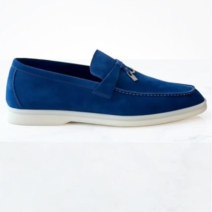 Loro piana Summer Charms Walk Blue Loafers