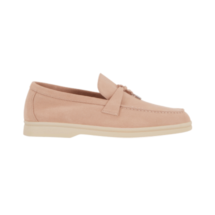 Loro Piana Summer Charms Walk - Suede Pink Sand Loafers
