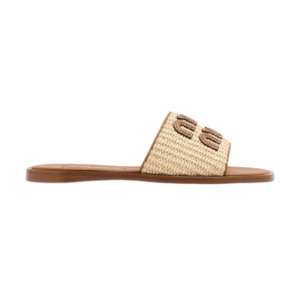 MIU MIU Raffia - Slide Sandals