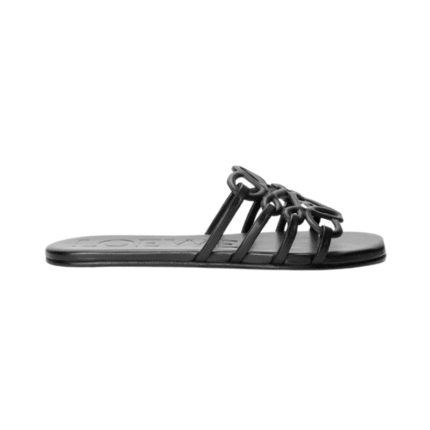 Loewe Petal Anagram leather slides - Black